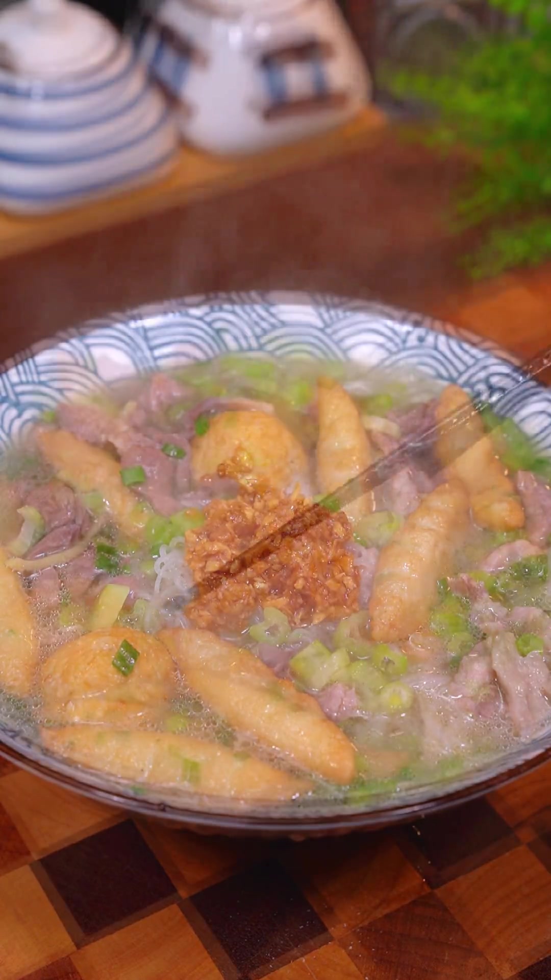广东猪杂汤粉 美食