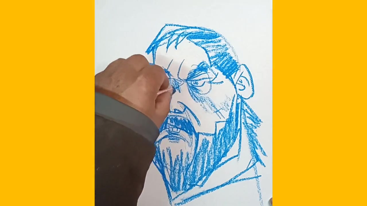 油画棒绘画 #卡通头像老年男 #老头头像卡通 #老头头像动漫