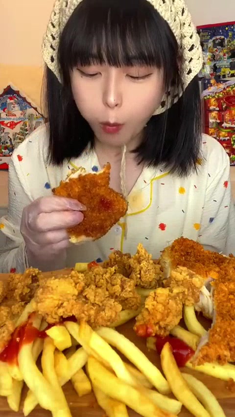 无废话直接吃 炸鸡排鸡块汉堡薯条