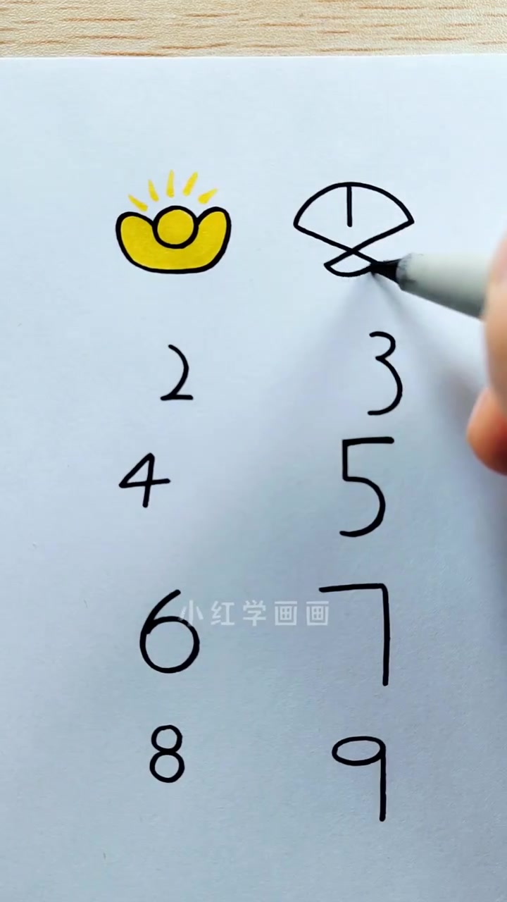 数字0-9画过年简笔画啦!新年快乐新年简笔画让孩子爱上画画