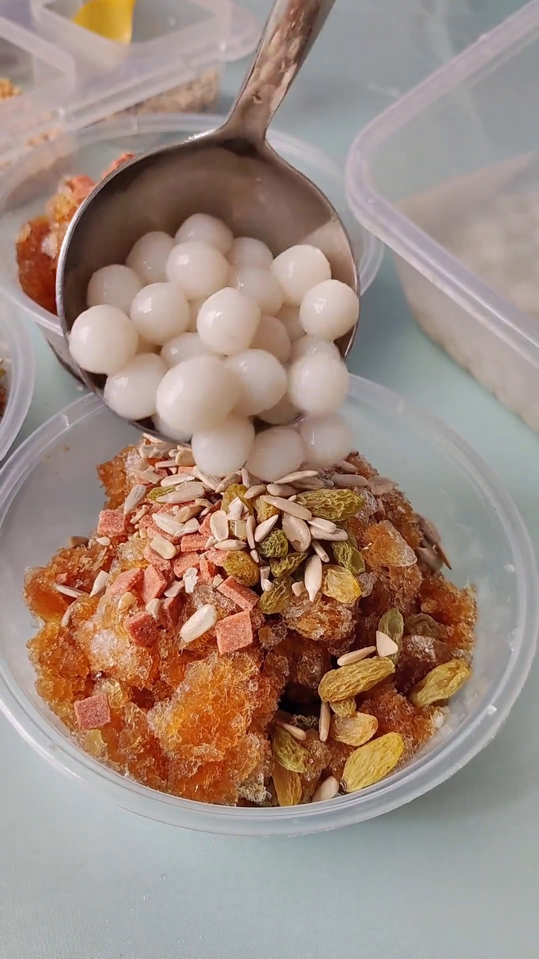 夏日摆摊,冰汤圆的做法!手搓冰粉_冰汤圆夏日甜品