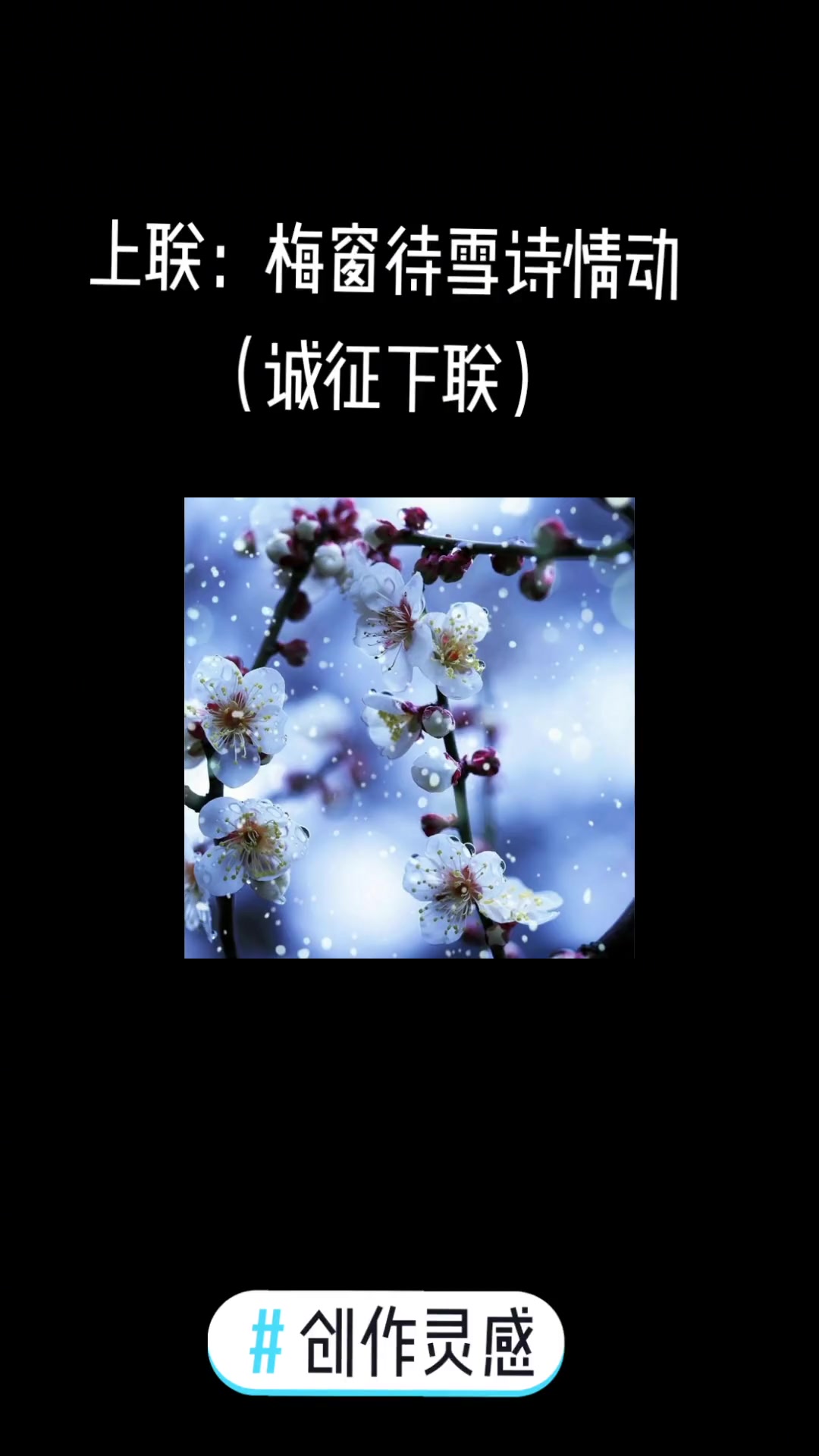 创作灵感_上联:梅窗待雪诗情动(诚征下联)求下联求下联的_七字春联_七字对联