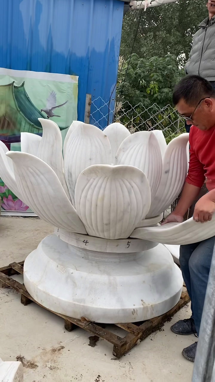 汉白玉荷花流水景观,庭院设计