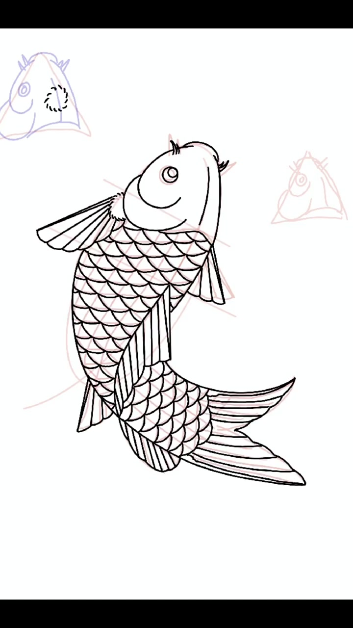 鱼的画法,结合之前的视频一看就理解