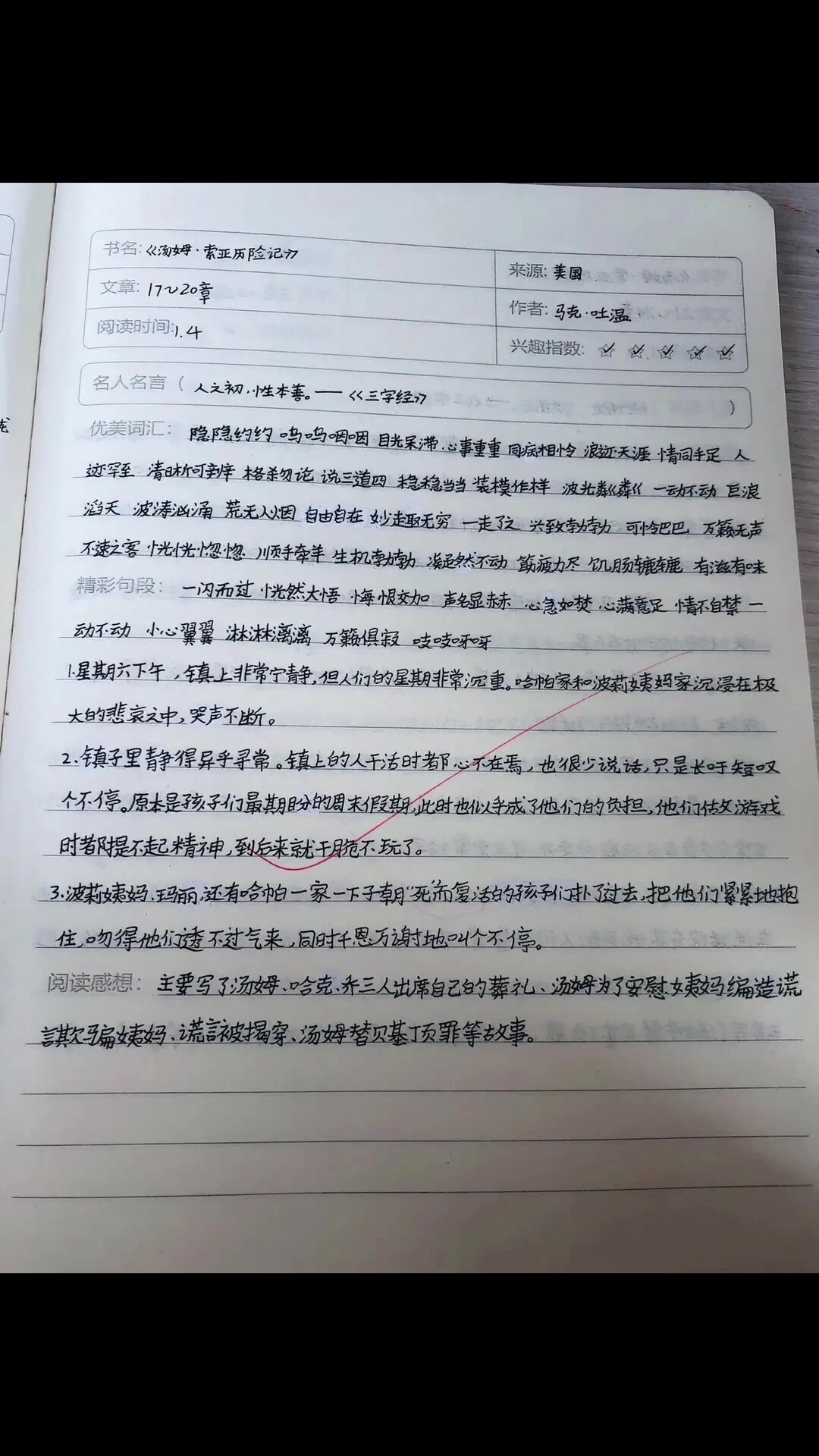 《汤姆·索亚历险记》读书笔记