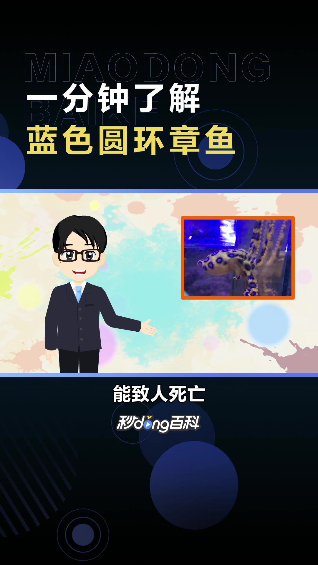 蓝色圆环章鱼:章鱼科蓝环章鱼属动物