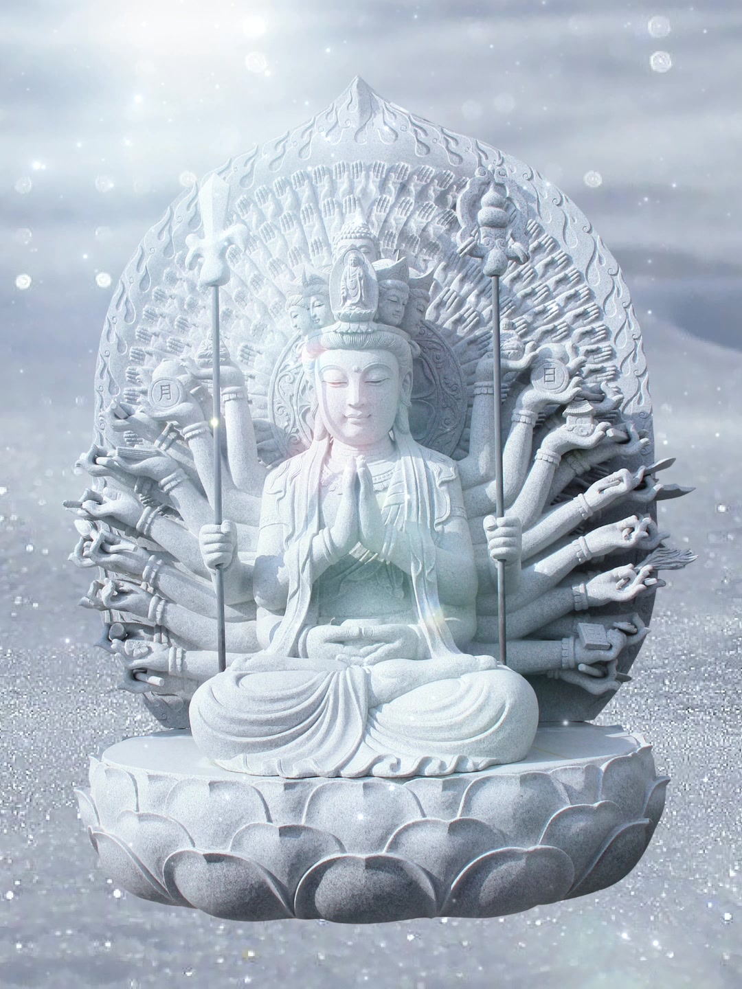 观音菩萨石雕 千手观音石像 石雕观音菩萨图片大全 千手观音雕像