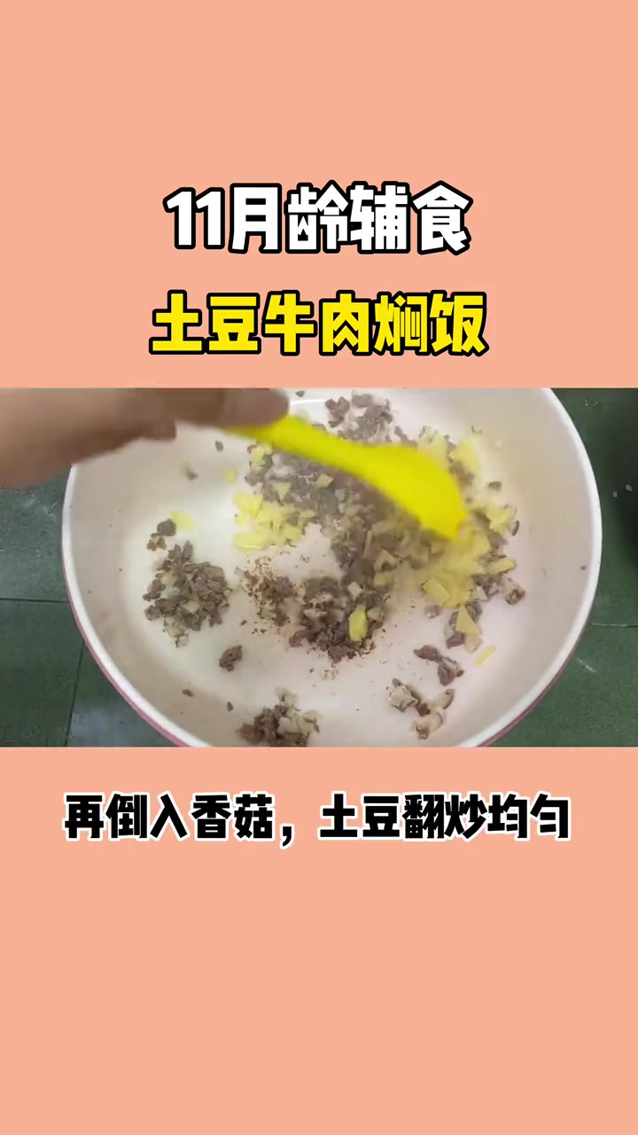 今天做土豆牛肉焖饭,焖饭=米+蔬菜+肉,一起放进炖锅,简单营养又美味 宝宝辅食 辅食教程 