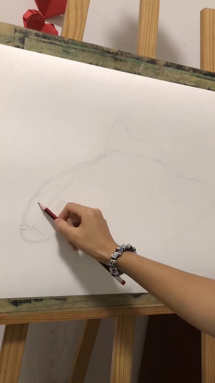 画一条活生生的大红鲤鱼