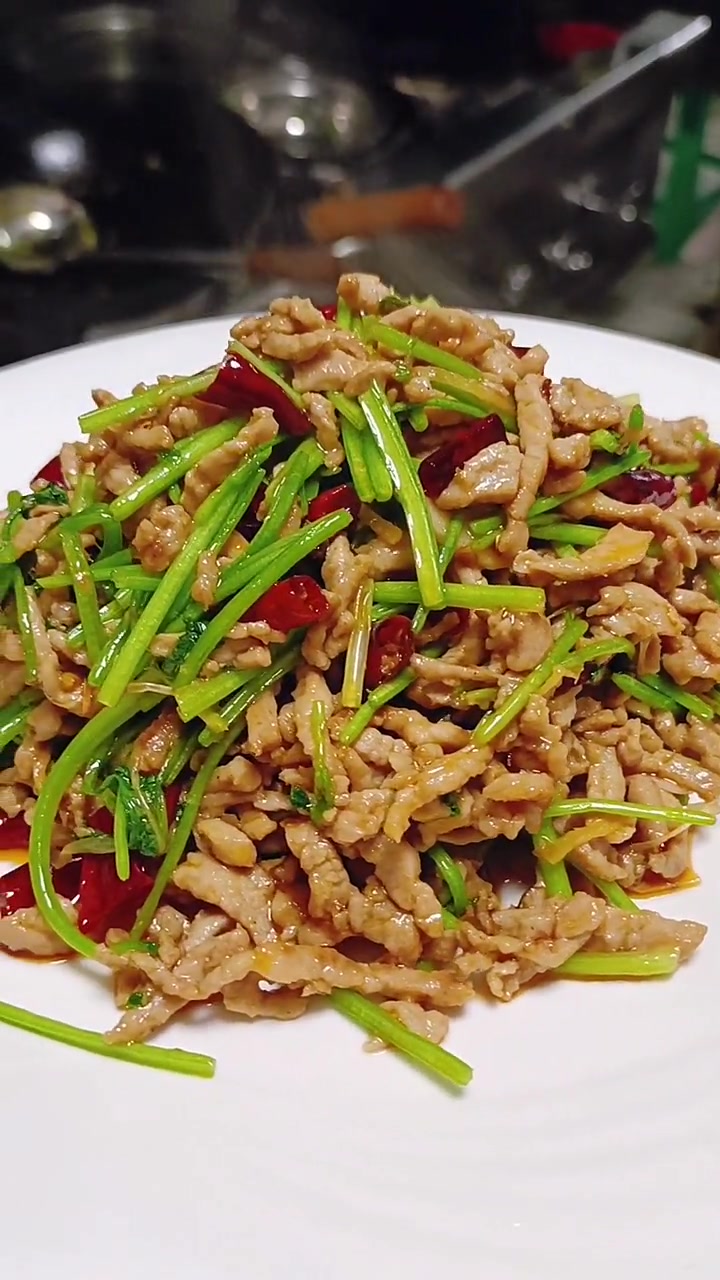 香菜炒肉丝