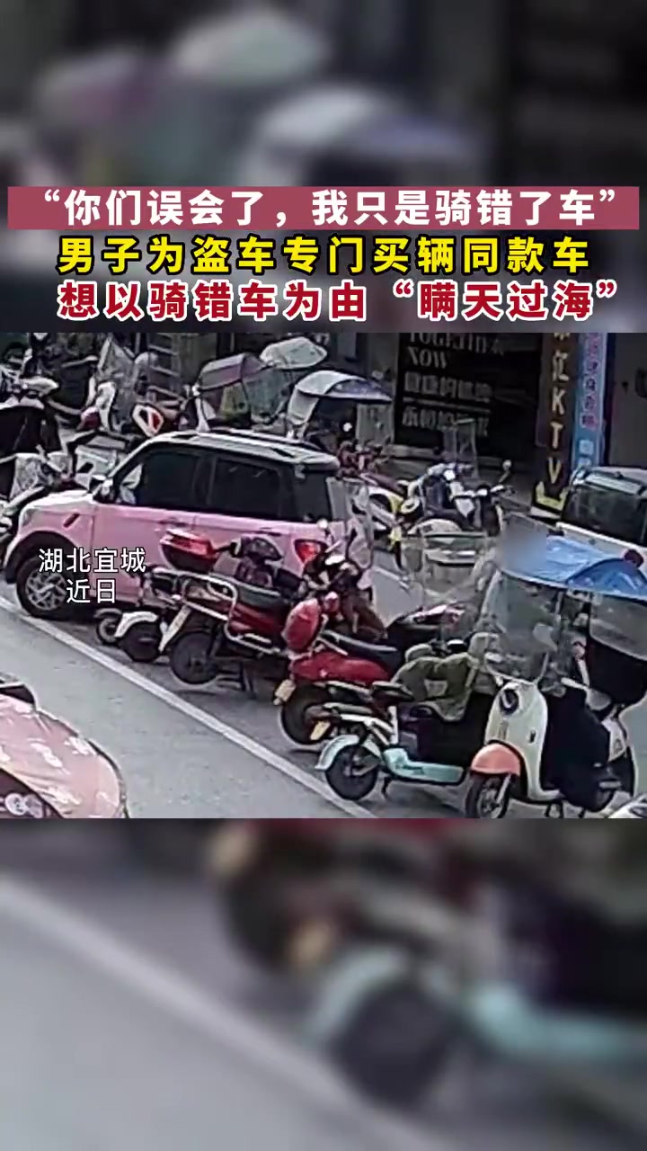「男子为偷车买同款谎称骑错了:“我只是不小心骑错了车,没有偷”」3月15日,湖北宜城。鄢城