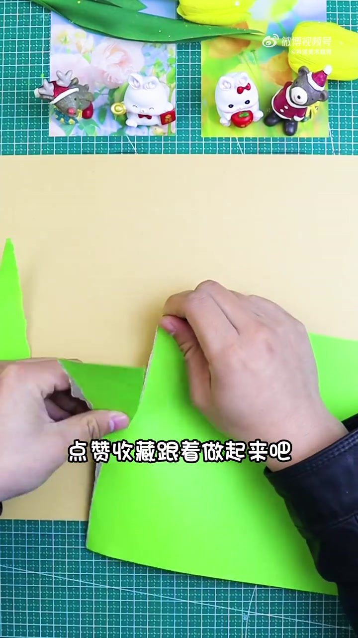 春天来啦,大自然变得五彩缤纷。今天教大家用彩色卡纸和太空泥,画丛林里的金龟子。方法非常简单