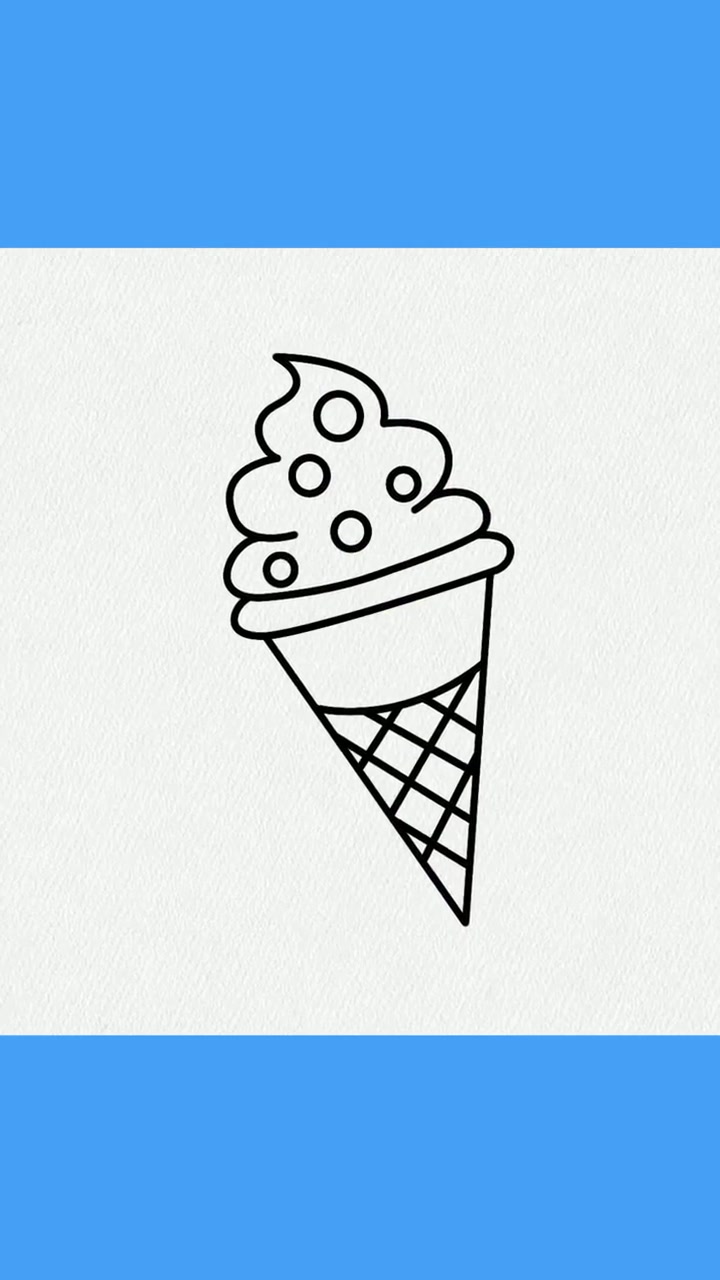 用3和V画冰激凌,很简单 简笔画 冰激凌 一学就会的简笔画 儿童简笔画 无限想象力 脑洞创