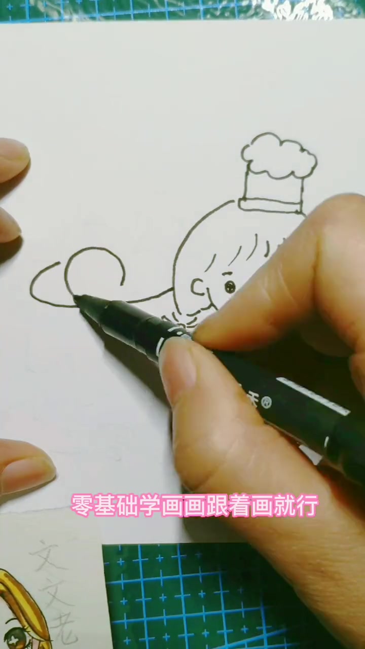 第4集|创作灵感 手绘蛋糕女孩简笔画,人物头像,女孩简笔画画法,图案简单,儿童简笔画甜品女