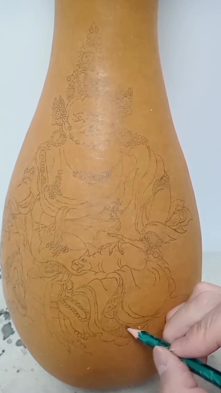 葫芦烙画——打个底稿
