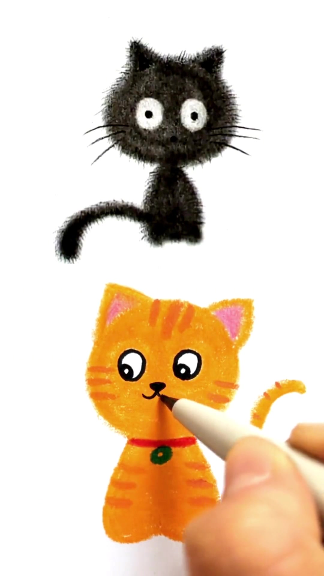 今天和姐姐PK画猫咪,大家来评一评谁画的更好看 简笔画 儿童简笔画 画画 猫咪 动物简笔画