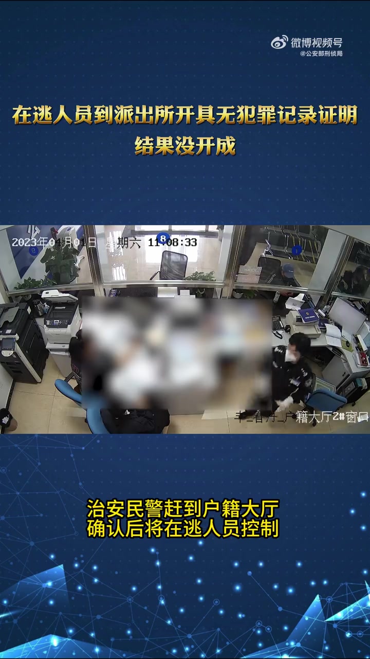 「逃犯到派出所开无罪证明被抓」“您好,我来开个无犯罪记录证明。”近日,一男子到北京市公安局