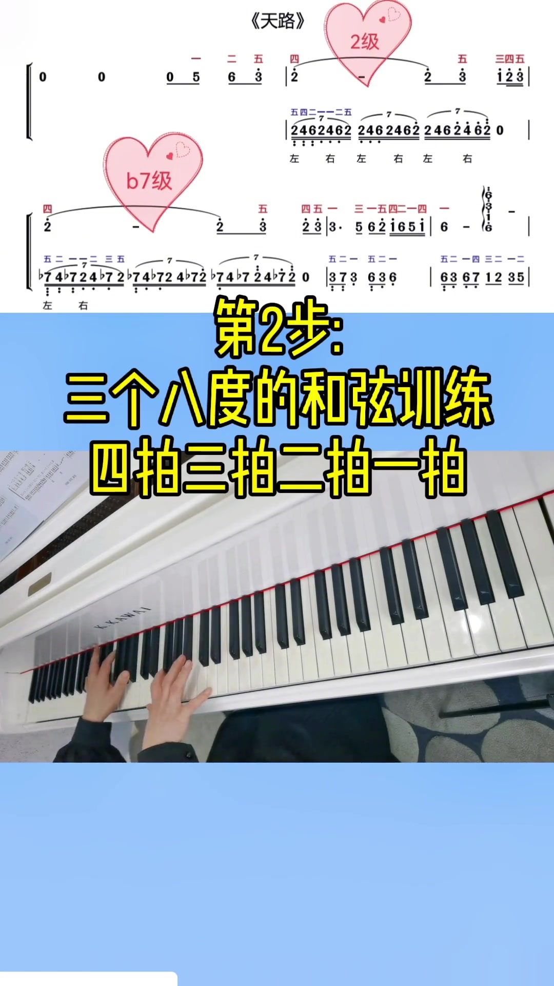 4步教会钢琴曲《天路》前奏中的炫酷琶音 创作灵感 钢琴简谱 成人钢琴教学 弹个音符给你听
