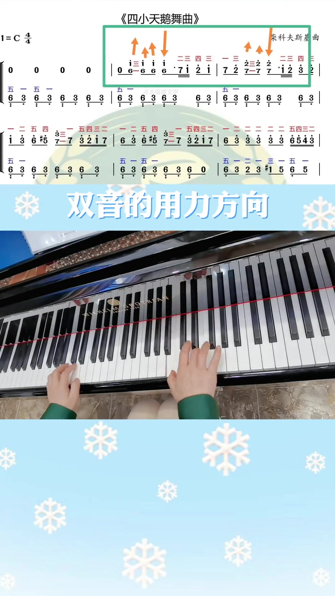 双音用力方向不能只会一种哦!3步教会你～《四小天鹅》钢琴简谱 钢琴老师 钢琴教学