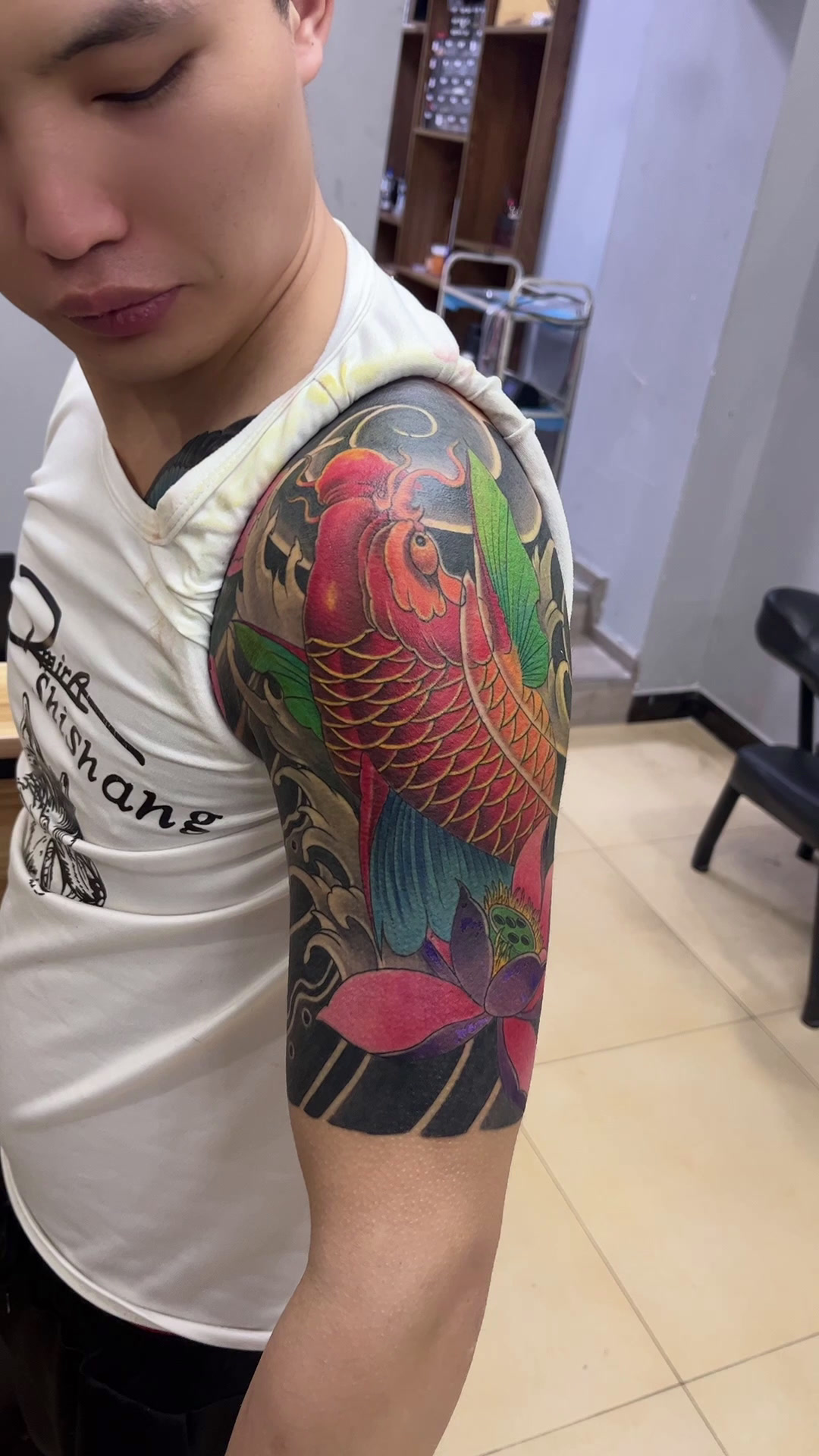 吴江纹身#我的纹身分享#鲤鱼纹身#新传统纹身#彩色纹身