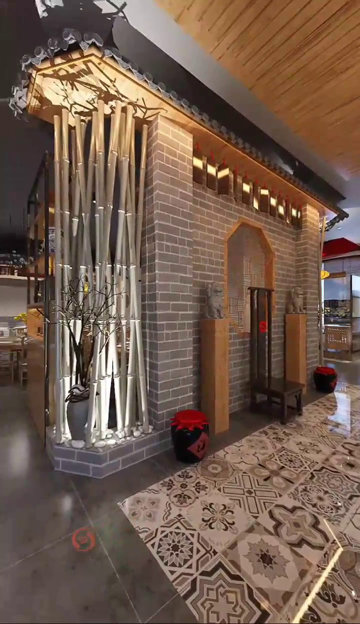 一镜到底中式农家土菜馆设计装修案例