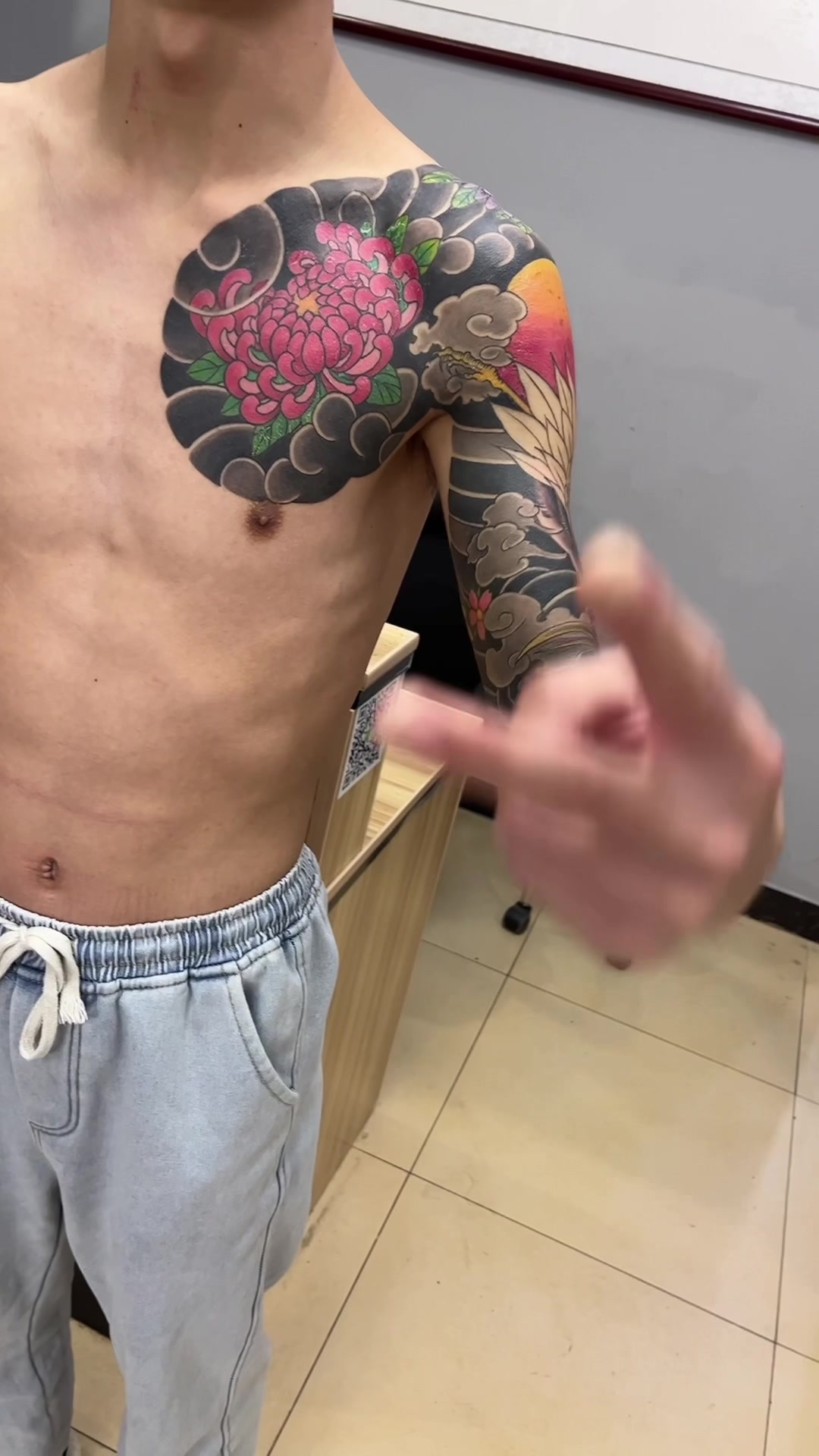 花臂纹身#半甲纹身#老传统纹身#日式纹身#吴江酷客纹身