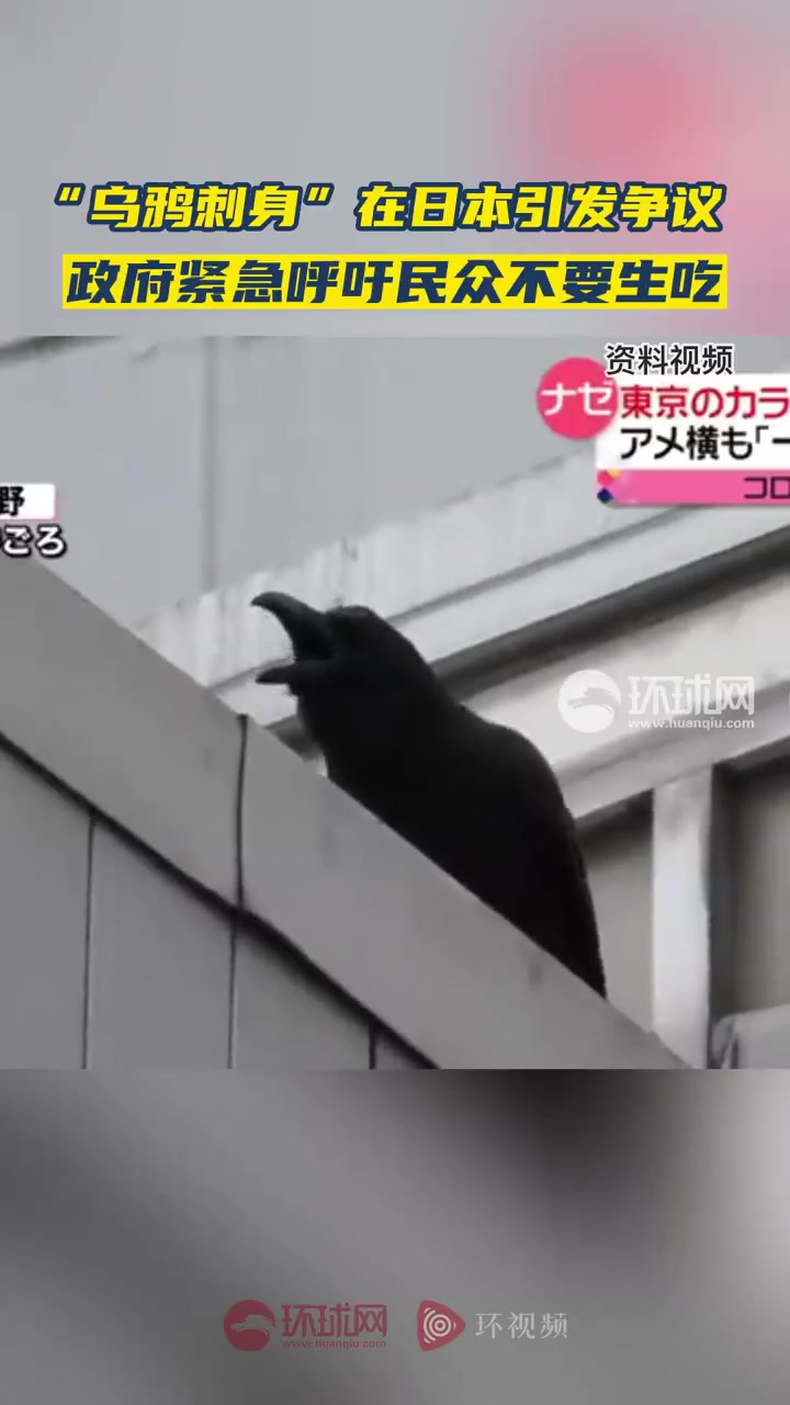 乌鸦刺身在日本引发连锁争议「“乌鸦刺身”在日本引发连锁争议,厚生劳动省紧急呼吁不要生吃!」