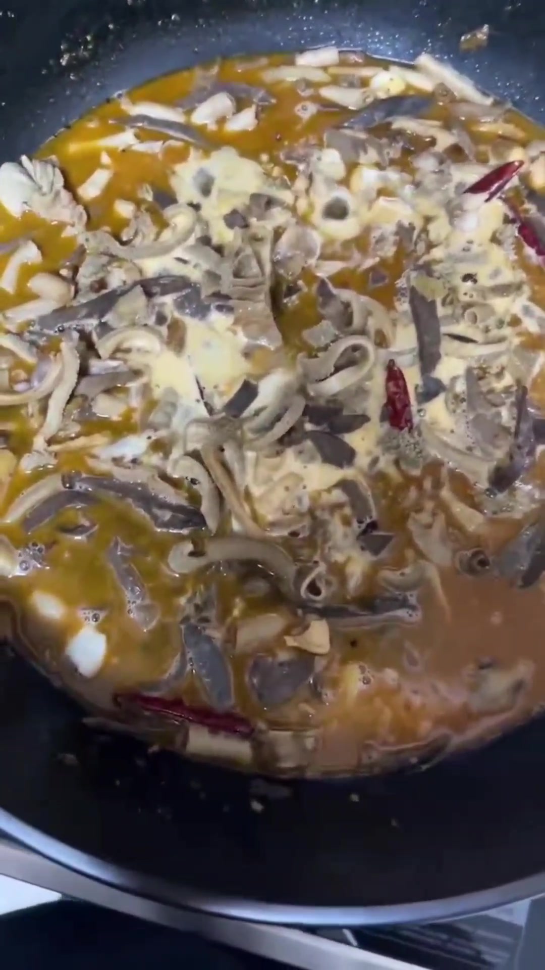 手工切的羊杂,煮熟实拍