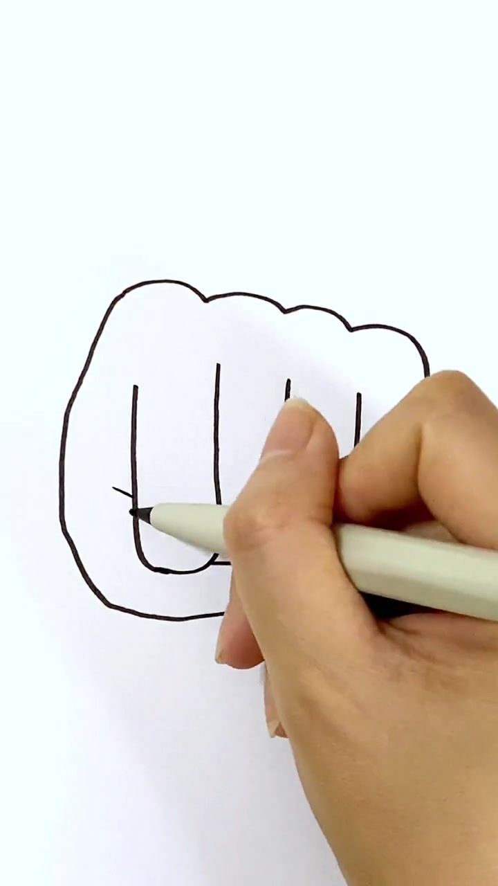 用四个字母J画拳头手势 简笔画教程 一起学画画 一学就会系列 字母简笔画