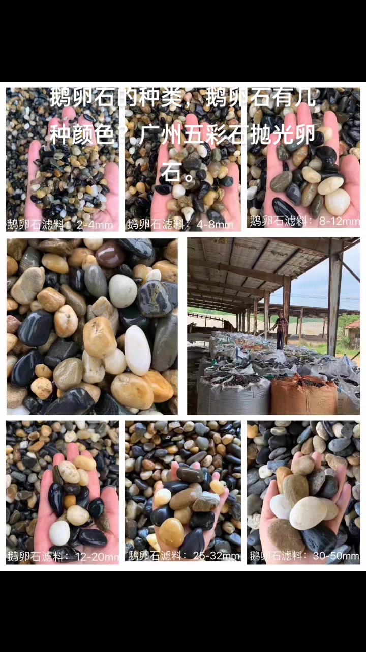 鹅卵石的种类,鹅卵石有几种颜色?广州五彩石抛光卵石。
