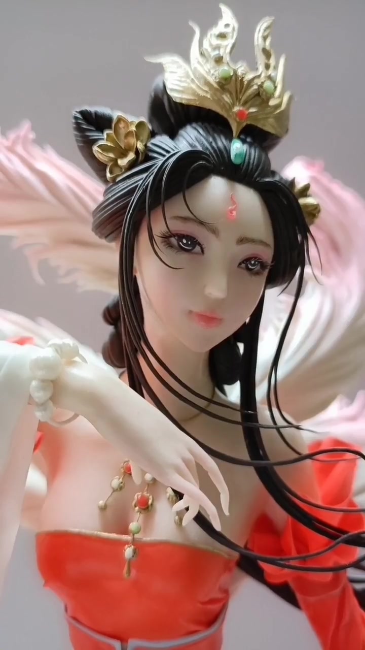 用中国翻糖蛋糕工艺 复原国风神话人物《九尾》面塑 翻糖 古风美女