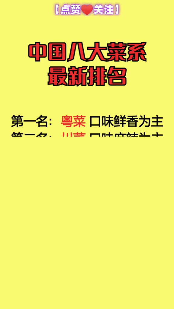 中国八大菜系最新排名餐饮老板