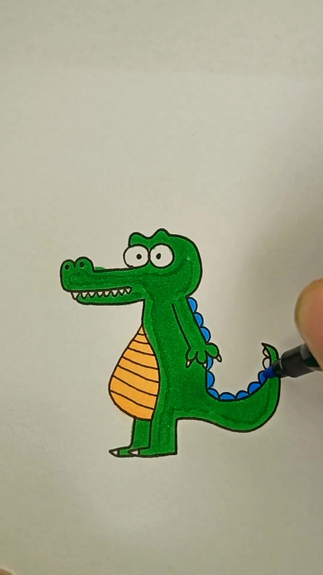 海豚知道 今天教大家画鳄鱼——月月老师500种动物画法 简笔画