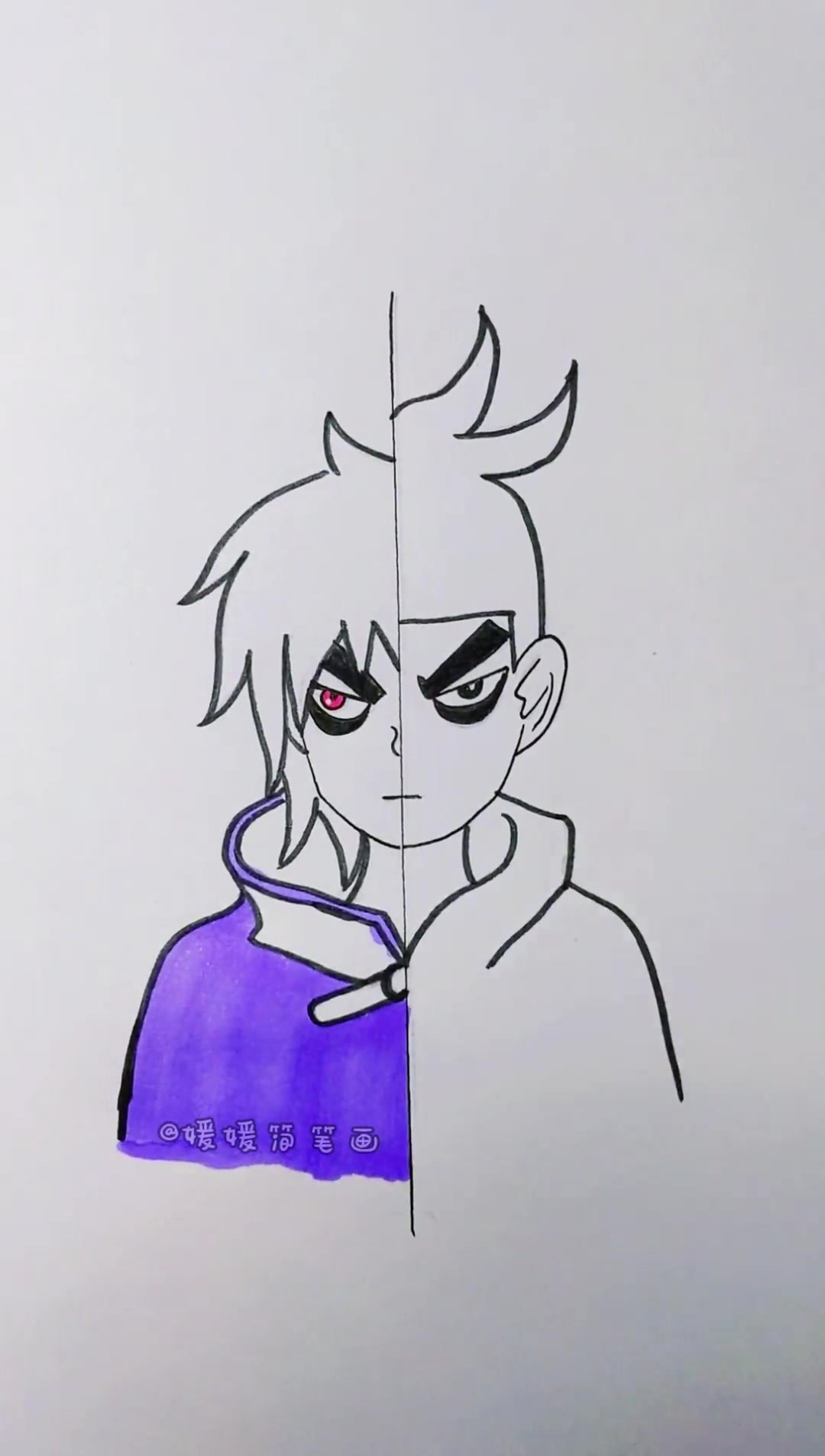 一家三口画的刺客伍六七,结果谁赢了?手绘 画画 刺客伍六七 动漫