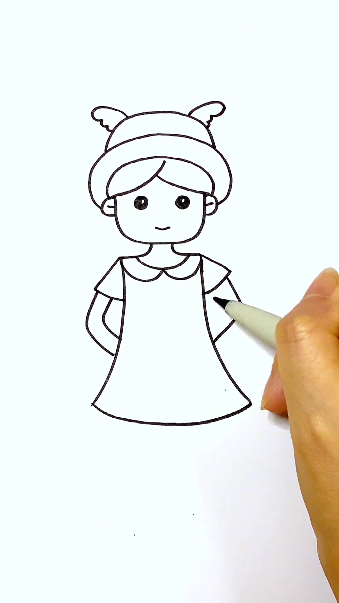 简单画个小女孩 儿童简笔画 画画 母亲节简笔画 一学就会系列 母亲节快乐妈妈辛苦了
