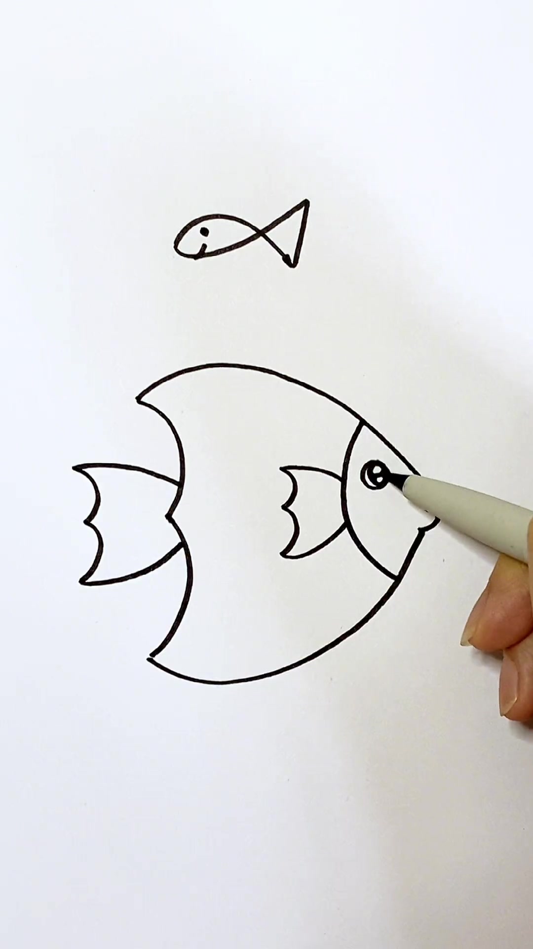 用数字3画一条鱼,太简单了 画画 育儿简笔画 一起学画画 鱼的画法