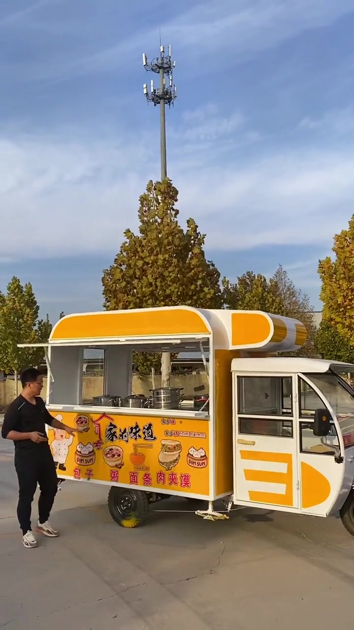 创作灵感 出场率最高的一款早餐车!同样的颜色同样的车型,同样是做早餐车。可以做营养粥、肉夹