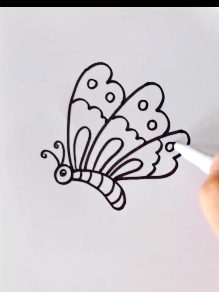 第213集|《蝴蝶》简笔画,用数字3画蝴蝶,简单易学 简笔画 儿童画 创意美术 一学就会系