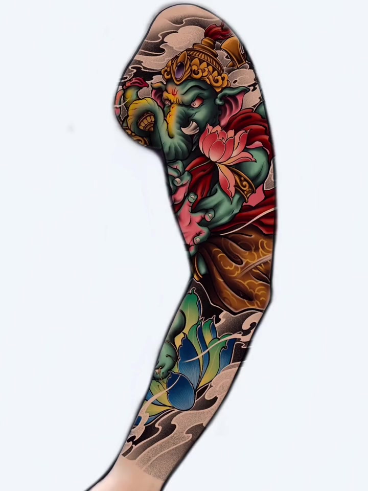 象神纹身 花臂纹身 纹身手稿