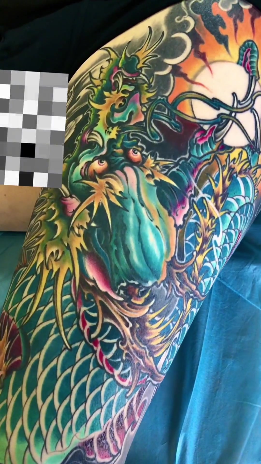 花腿龙局部效果!花腿纹身 纹身手稿