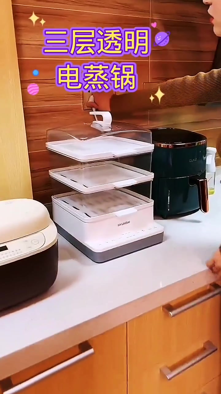 三层透明电蒸锅 