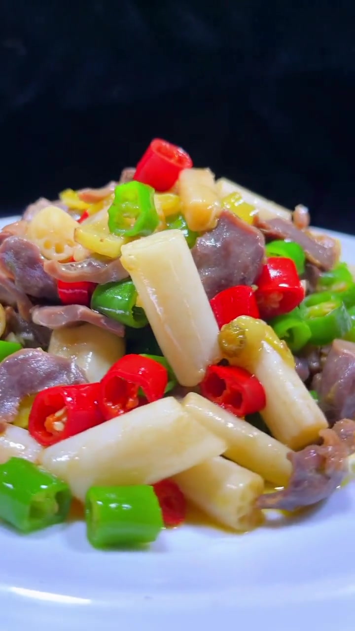 藕带炒鸡胗 美味下饭菜 味道好极了 美食 简单家常 家常小炒菜做法