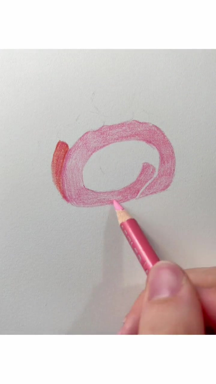 手绘 彩铅 每日一画 草莓味的蛋糕