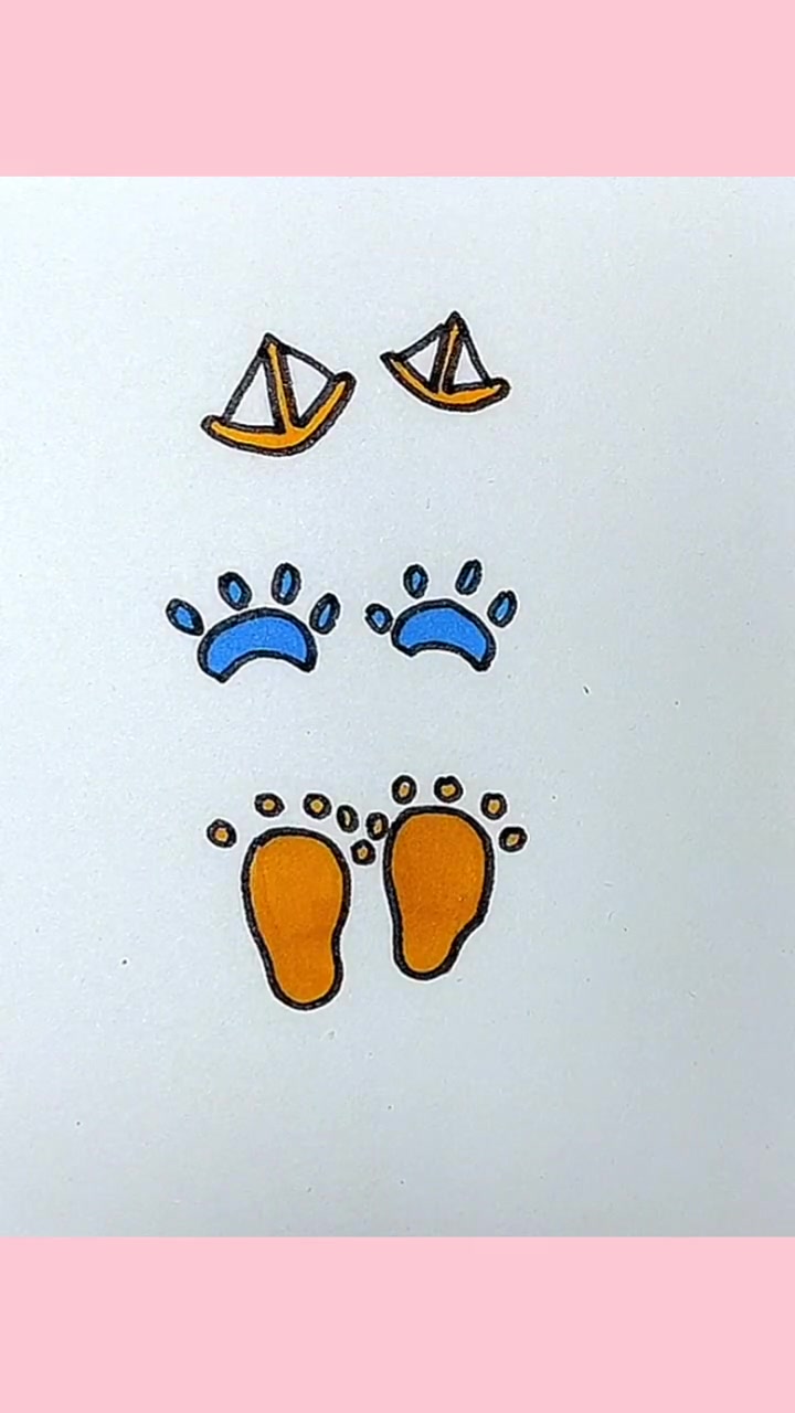 脚印简笔画 简笔画 每日一画