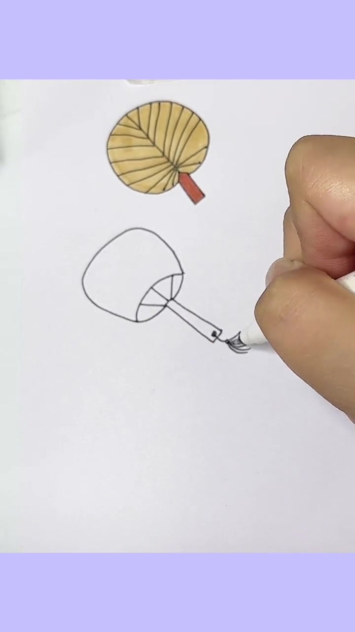 扇子简笔画 简笔画 每日一画