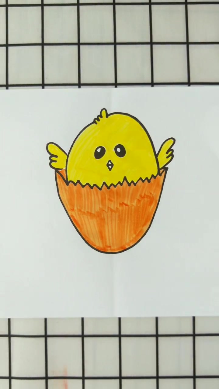 小鸡出壳这样画 简笔画教程 儿童简笔画