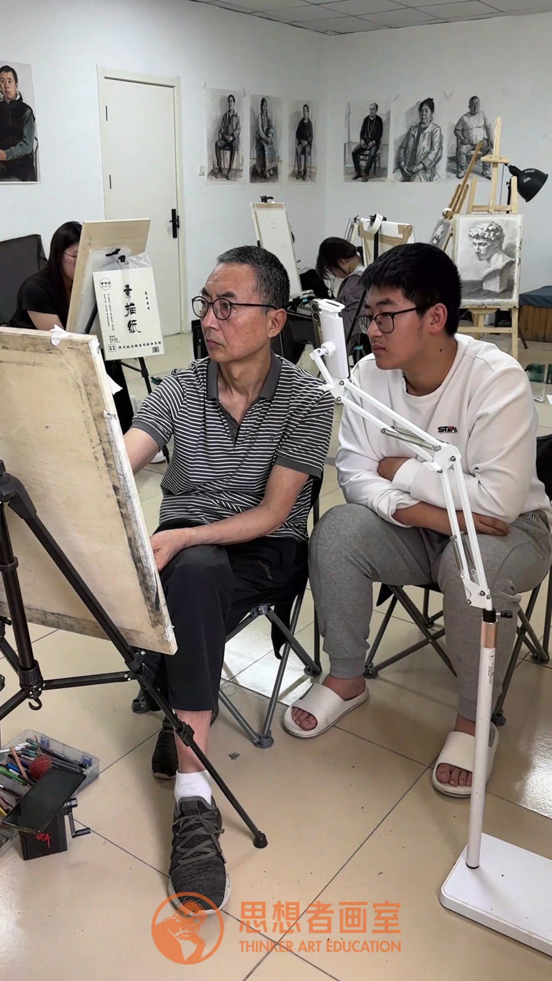 【北京思想者画室】男中年素描头像 央美造型状元名师·朱隆造型