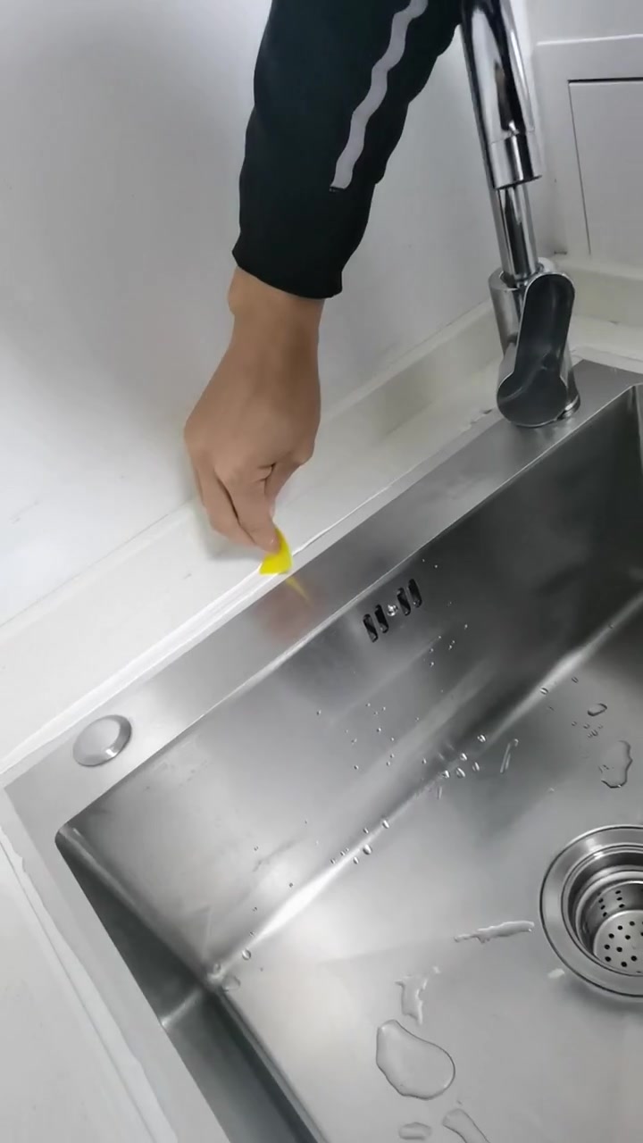 洗碗池边缘缝隙漏水解决!