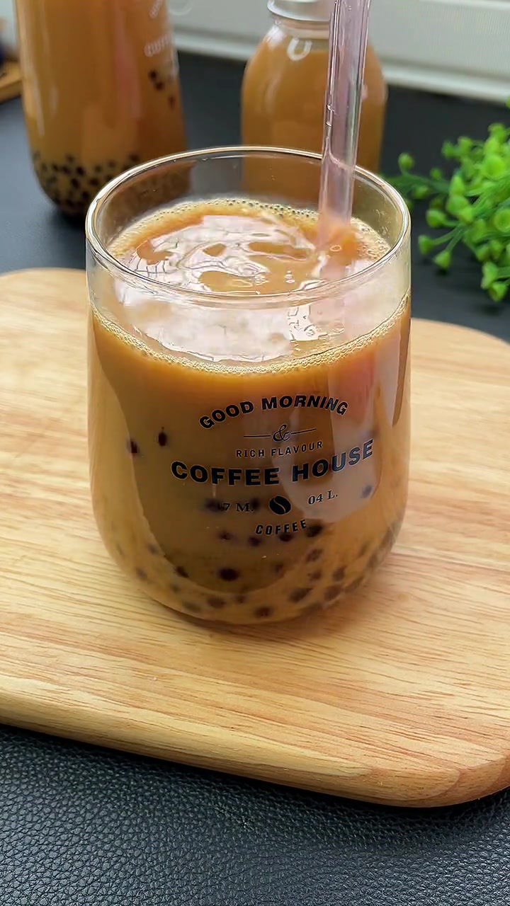 黑糖珍珠奶茶在家实现了 自制奶茶 秋天的第一杯奶茶
