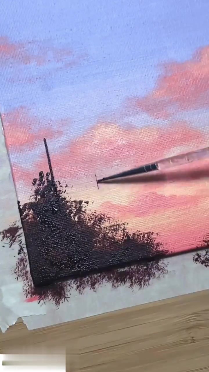 新手丙烯风景画教程|水粉风景画
